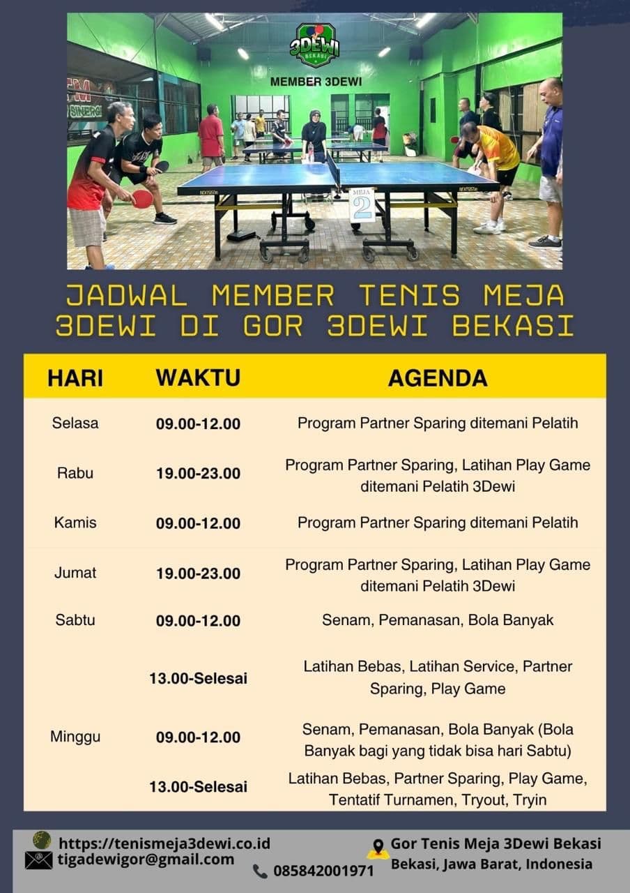 Komunitas Member - Member Bermain Tenis Meja